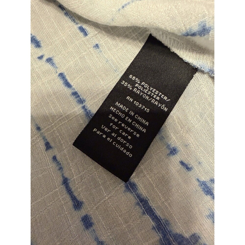 Zac & Rachel Women's Size XL Shirt Button Up Roll Tab Sleeve Blue & White Stripe - Picture 3 of 4